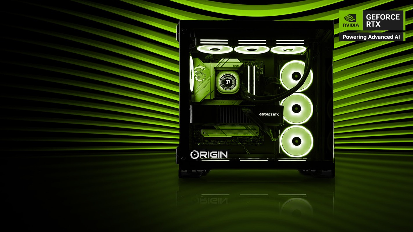 Unleash the Future with NVIDIA GeForce RTX™ 5080 and 5090 GPUs on ORIGIN PC NEURON and GENESIS Systems 1 origin pc with nvidia geforce rtx 50 series gpu